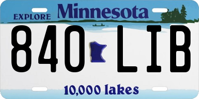 MN license plate 840LIB