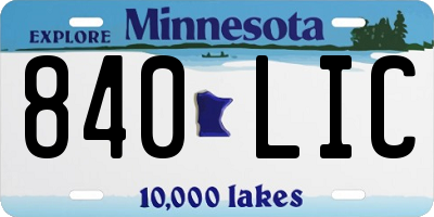 MN license plate 840LIC