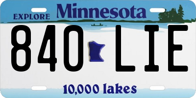 MN license plate 840LIE
