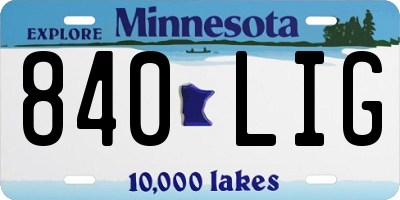 MN license plate 840LIG