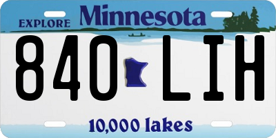 MN license plate 840LIH