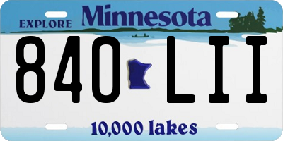 MN license plate 840LII