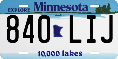 MN license plate 840LIJ