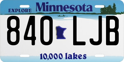 MN license plate 840LJB