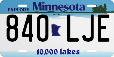 MN license plate 840LJE