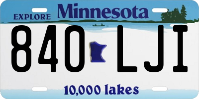 MN license plate 840LJI