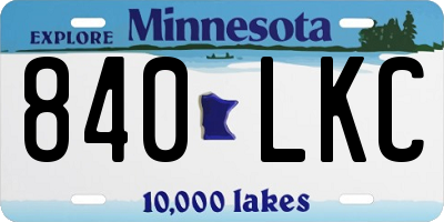 MN license plate 840LKC