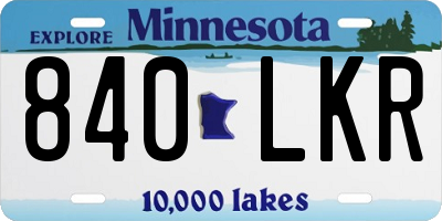 MN license plate 840LKR