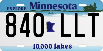 MN license plate 840LLT