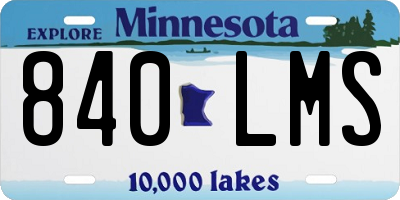 MN license plate 840LMS