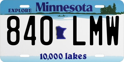 MN license plate 840LMW