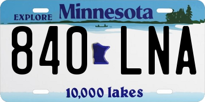 MN license plate 840LNA