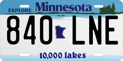 MN license plate 840LNE