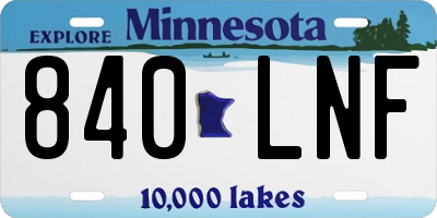 MN license plate 840LNF