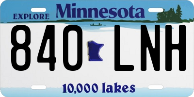 MN license plate 840LNH