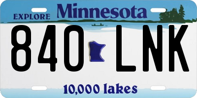 MN license plate 840LNK