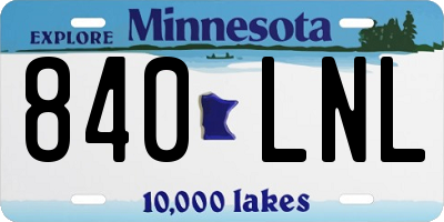 MN license plate 840LNL