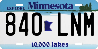 MN license plate 840LNM