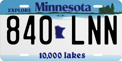 MN license plate 840LNN