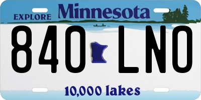 MN license plate 840LNO