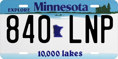 MN license plate 840LNP