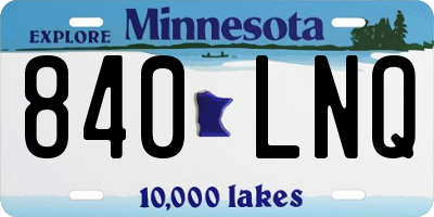 MN license plate 840LNQ