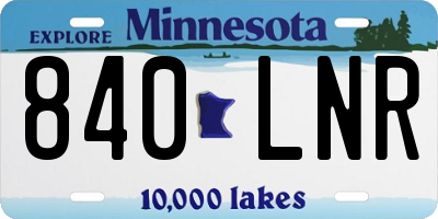 MN license plate 840LNR