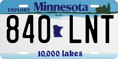 MN license plate 840LNT