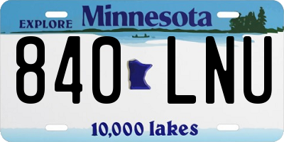 MN license plate 840LNU