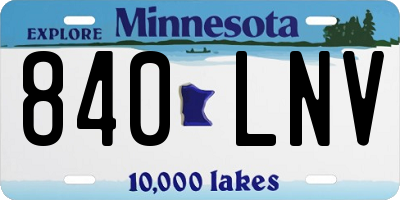 MN license plate 840LNV