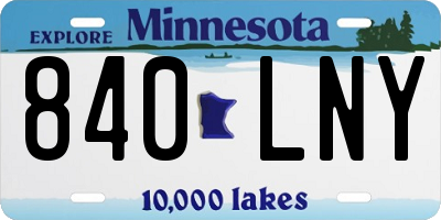 MN license plate 840LNY