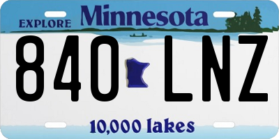 MN license plate 840LNZ