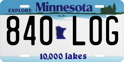 MN license plate 840LOG