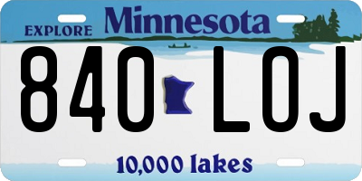 MN license plate 840LOJ
