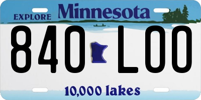 MN license plate 840LOO