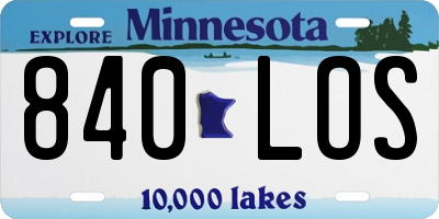 MN license plate 840LOS
