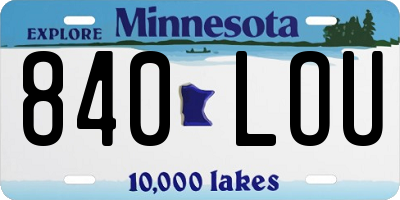 MN license plate 840LOU
