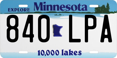 MN license plate 840LPA