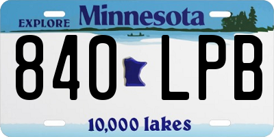 MN license plate 840LPB