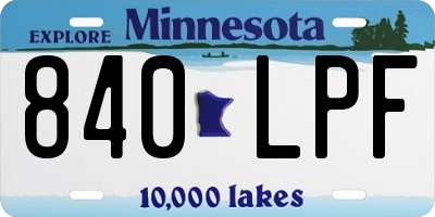 MN license plate 840LPF