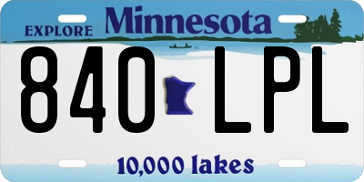 MN license plate 840LPL