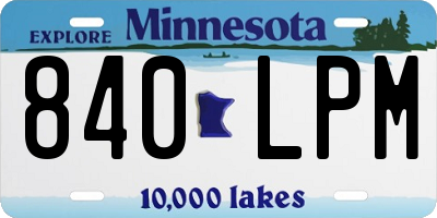MN license plate 840LPM