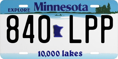 MN license plate 840LPP