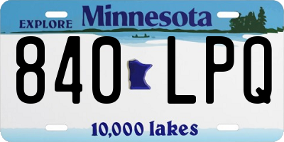 MN license plate 840LPQ
