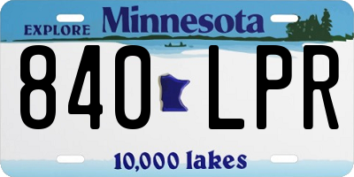 MN license plate 840LPR