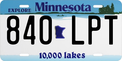 MN license plate 840LPT