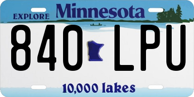 MN license plate 840LPU