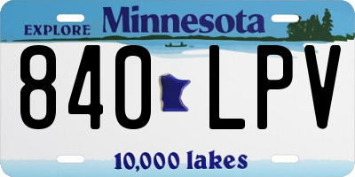 MN license plate 840LPV