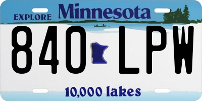 MN license plate 840LPW