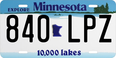 MN license plate 840LPZ